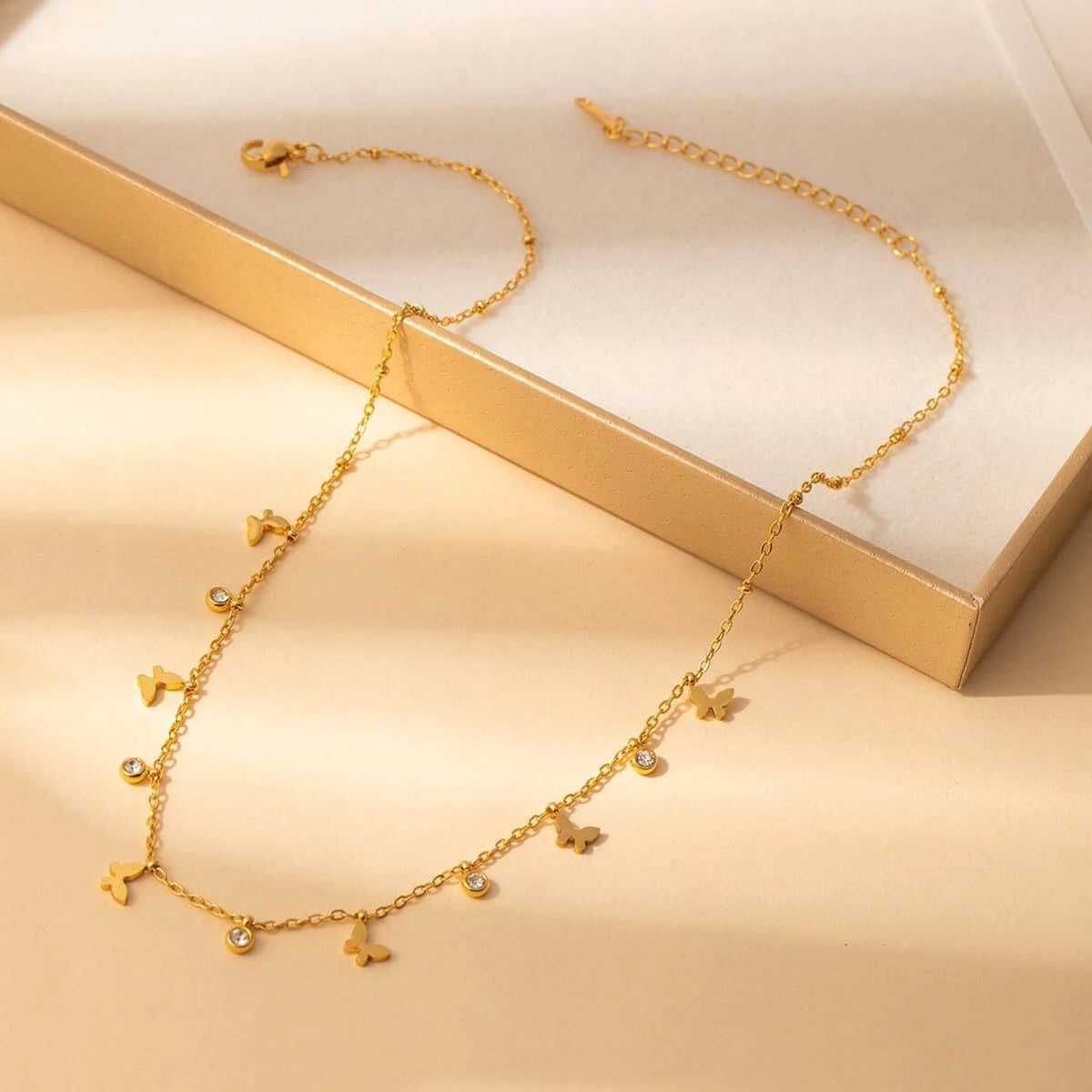 Moonvera Golden Butterfly Charm Necklace