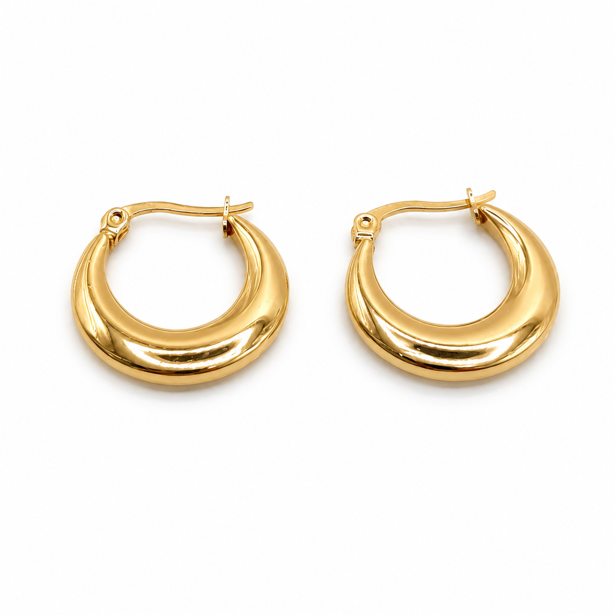 Smooth Gold Hoop Earrings