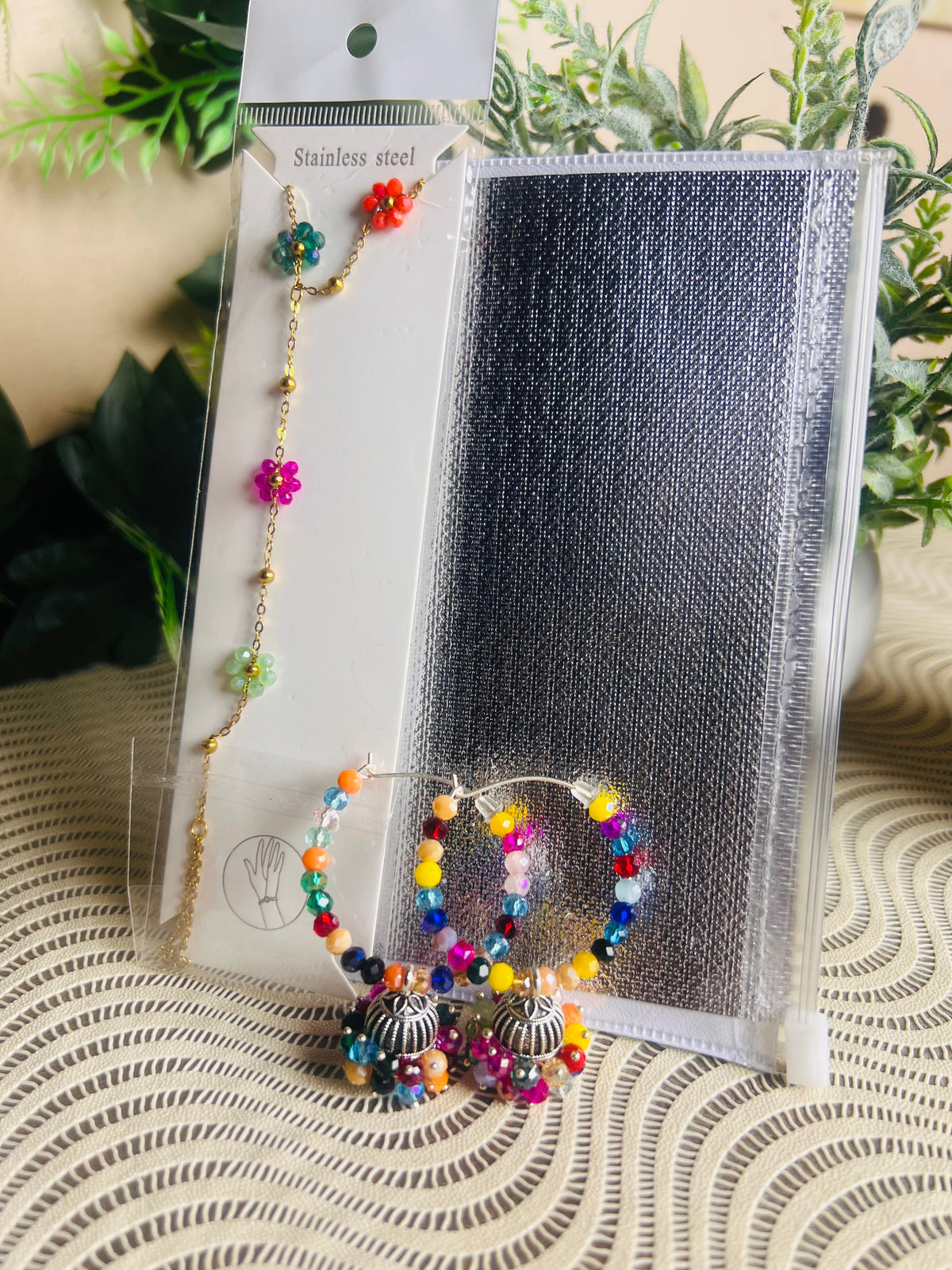 Hand chain and Earrings