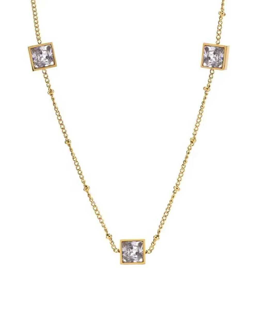 Square Zircon Necklace