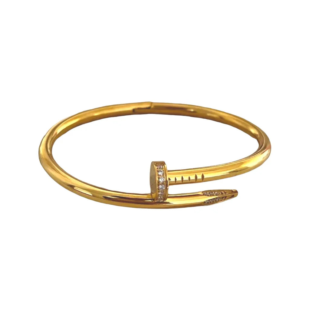 Stone Nail Bangle Stainless Steel