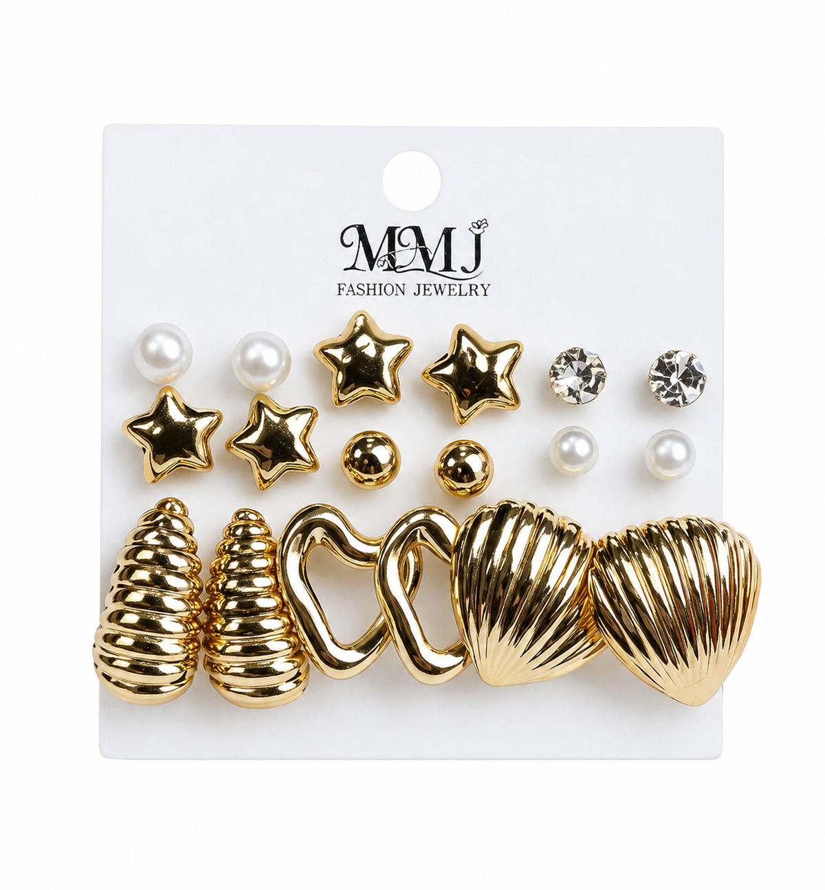 Trendy Gold-Tone Earrings Set for Women