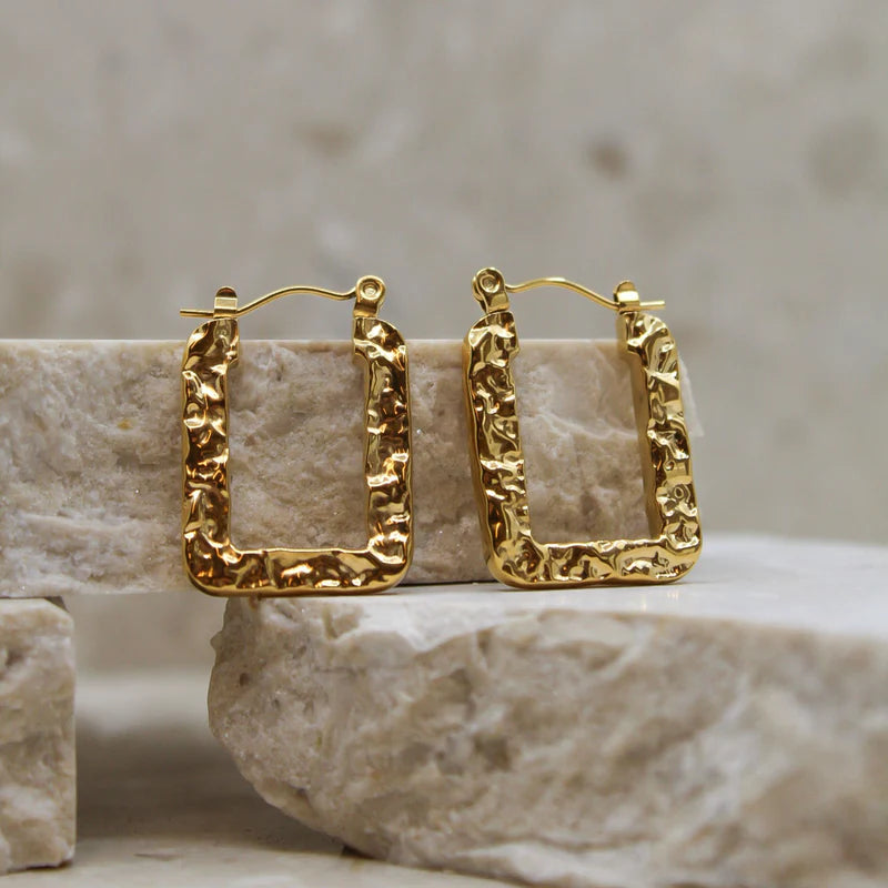 Artemis Textured Gold Hoop Earrings