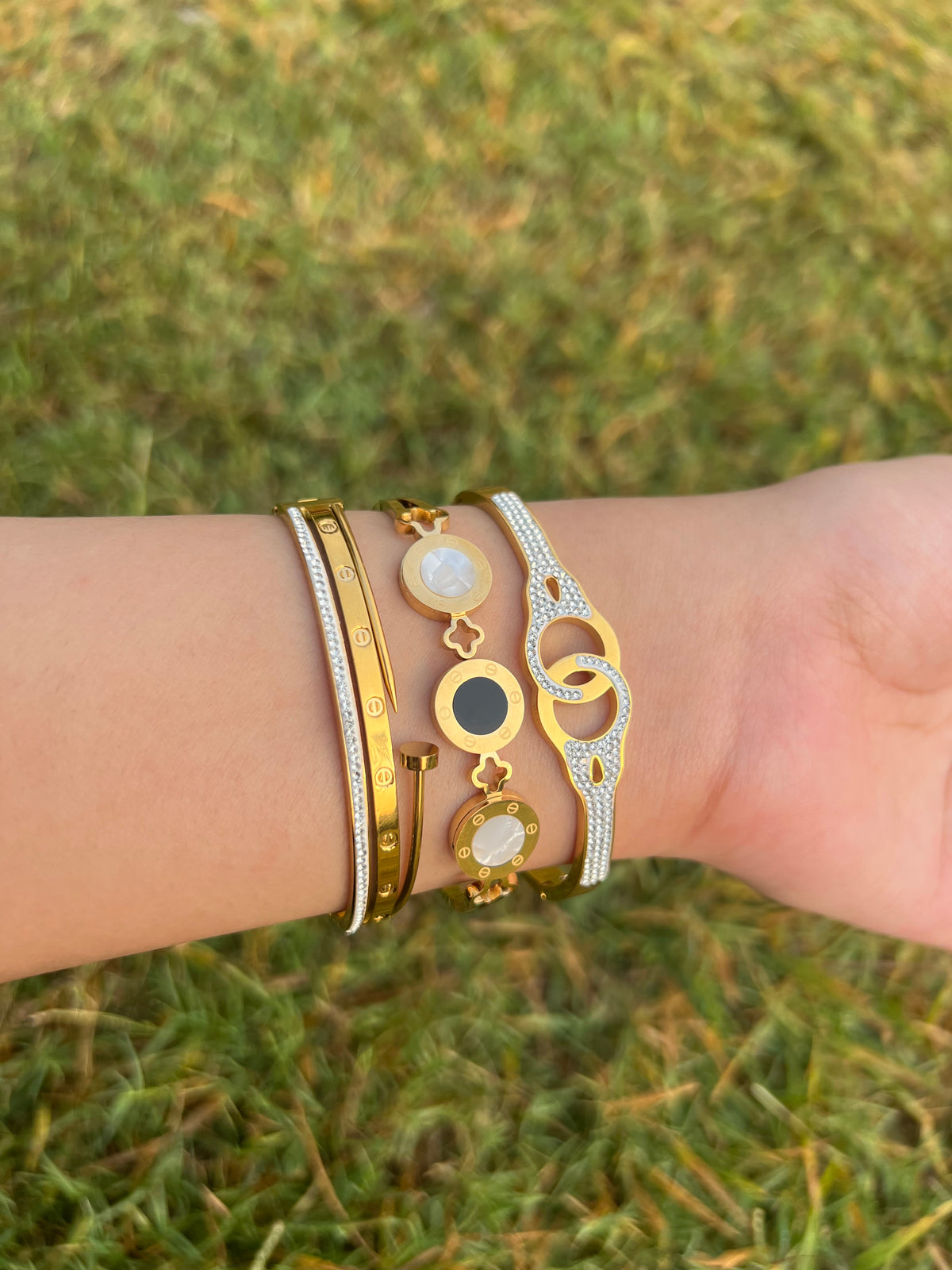 Luxury Gold Bracelet Stack – 3 Piece Premium Set