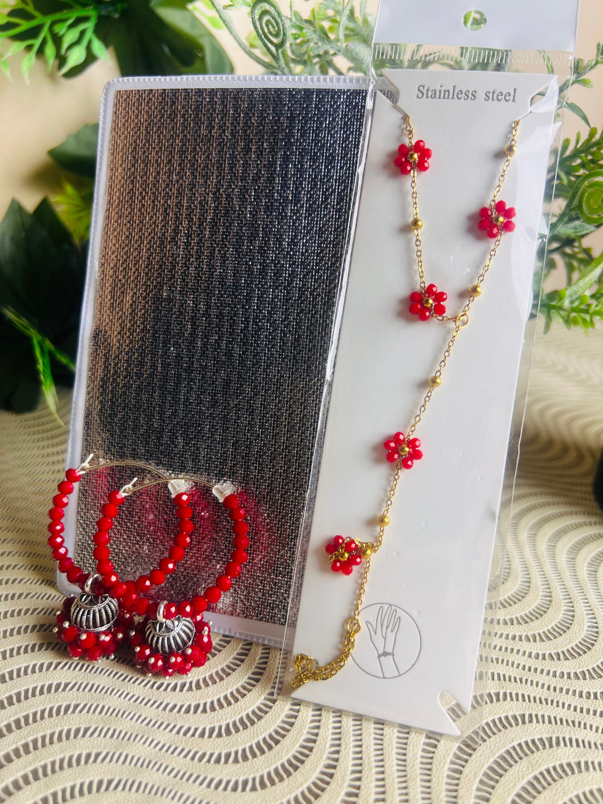 Hand Chain and earrings