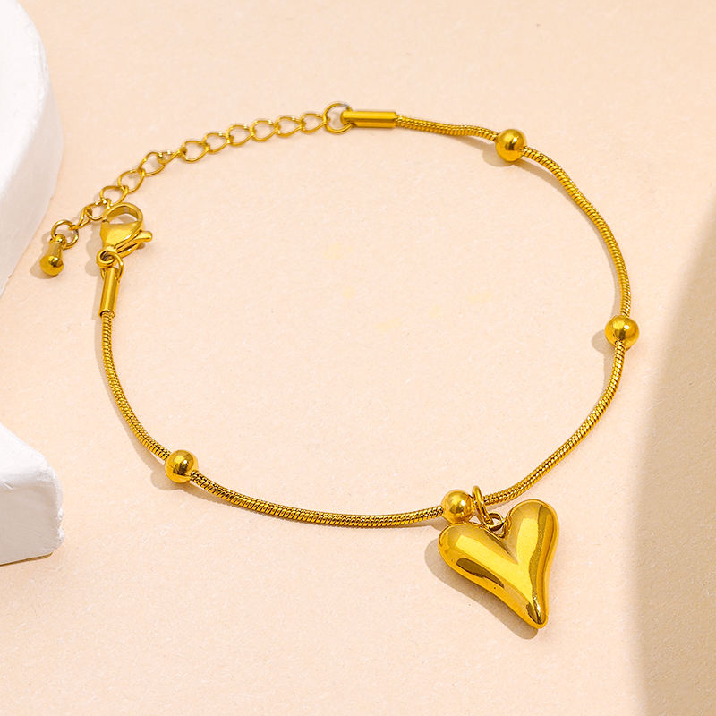Minimalist Heart Chain Bracelet
