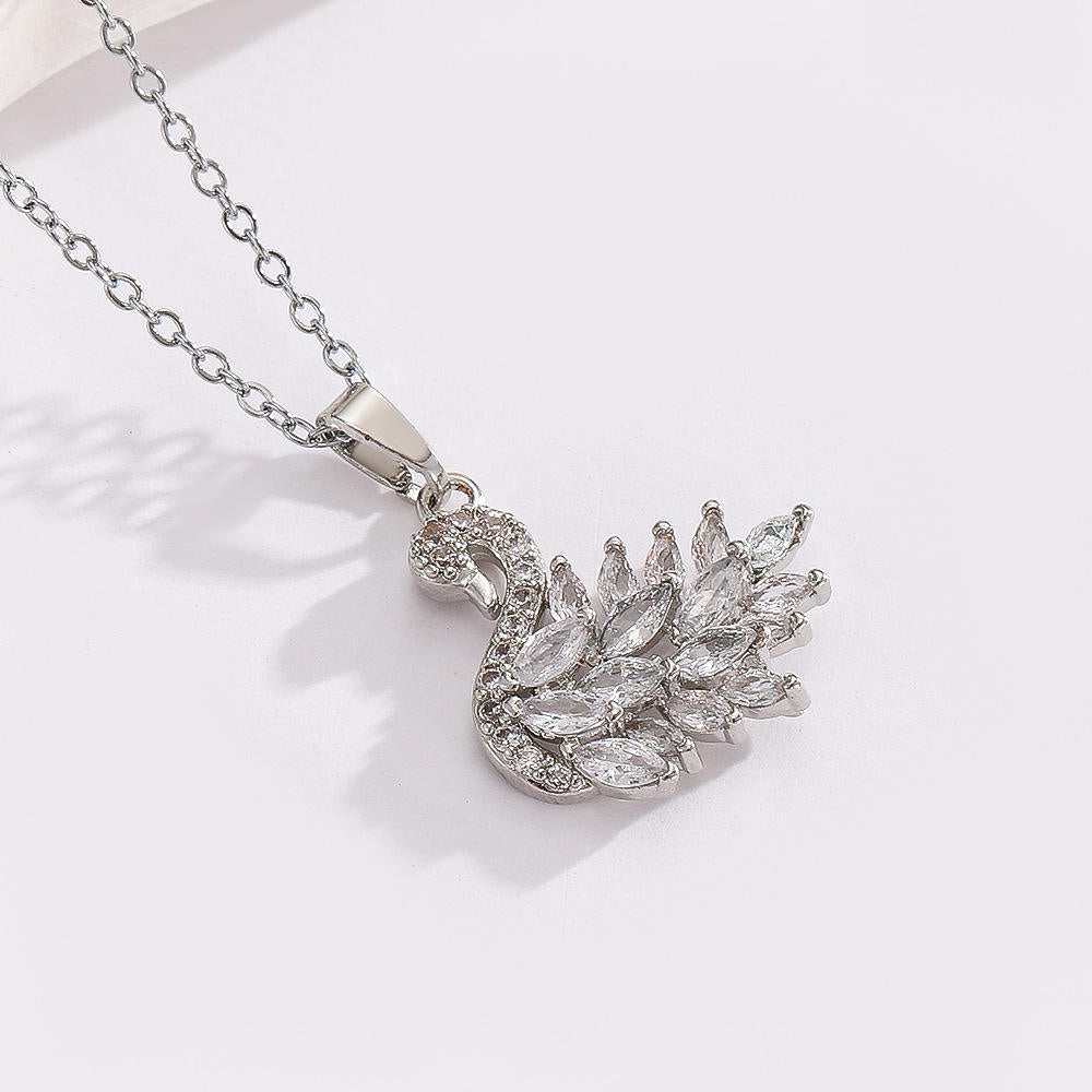 Silver Swan Sparkle Pendant