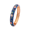 Vintage Enamel Gold-Plated Floral Cuff Bangle