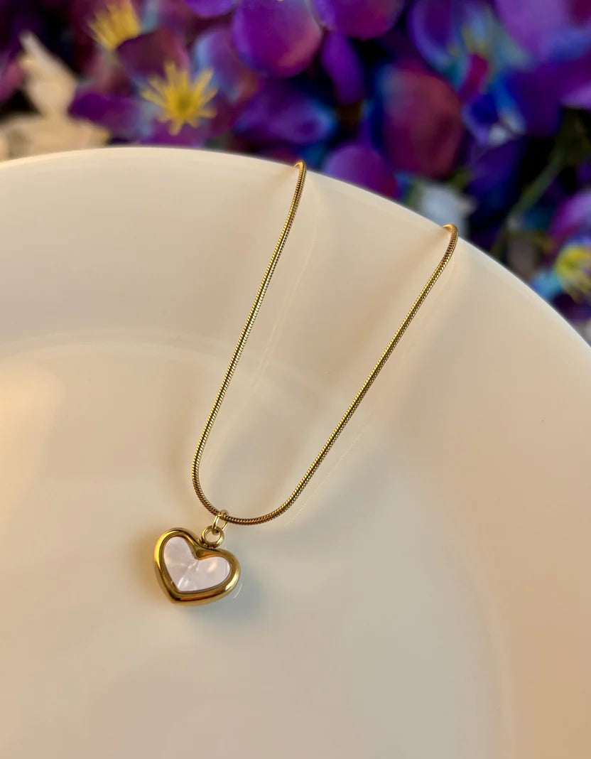 Heart Necklace - White
