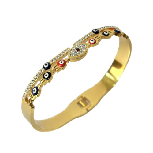 Stainless Steel Evil Eye Bangle