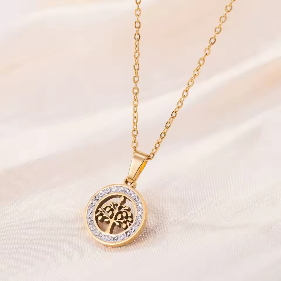 Zircon Tree of Life Pendant Necklace
