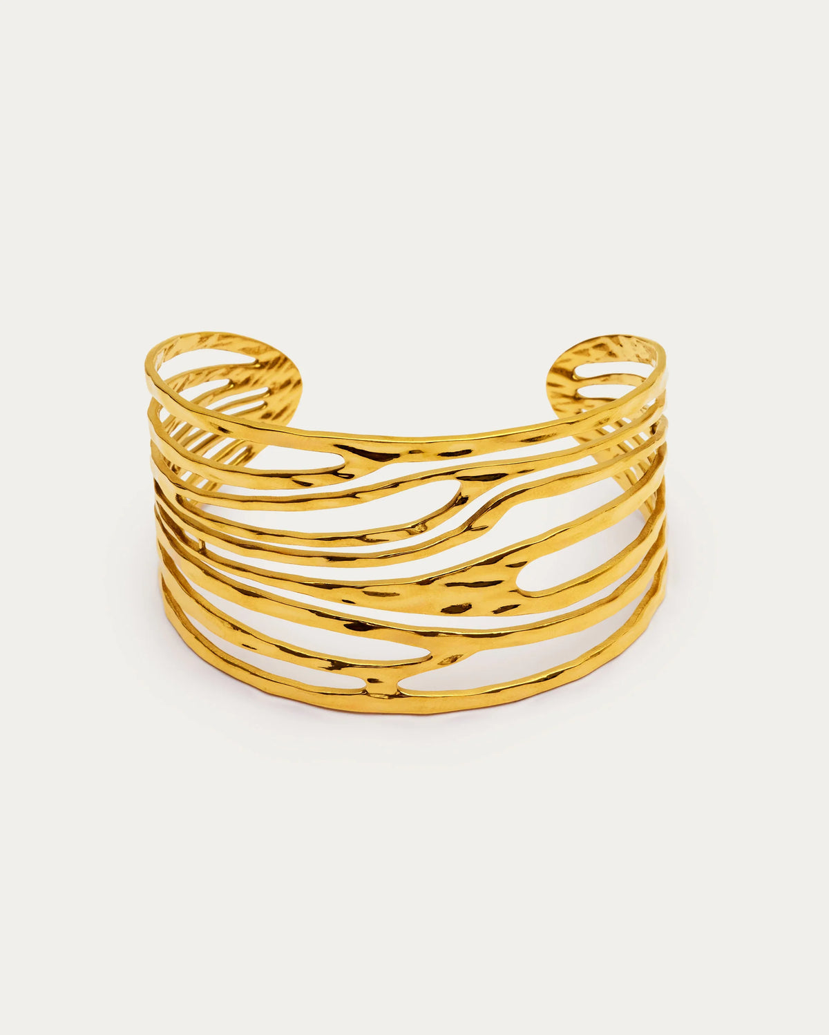 Gold Sculpted Wave Cuff