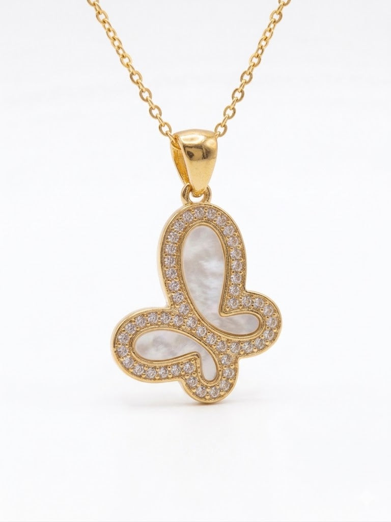 Gold Butterfly Pendant Necklace