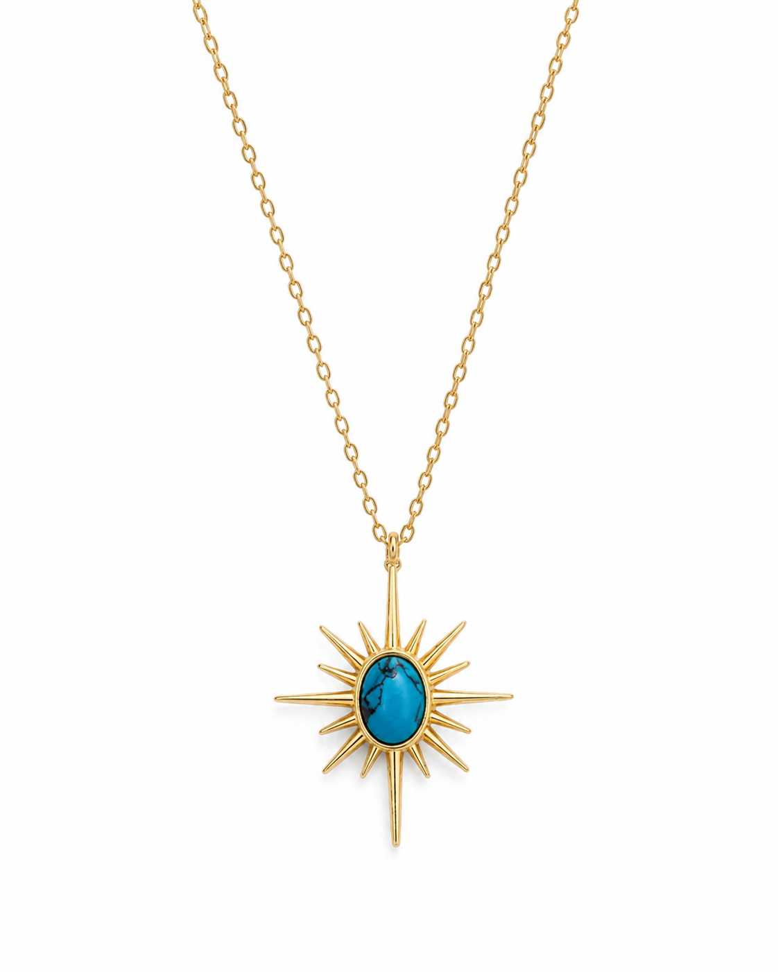 Bohemian Turquoise Sunburst Necklace