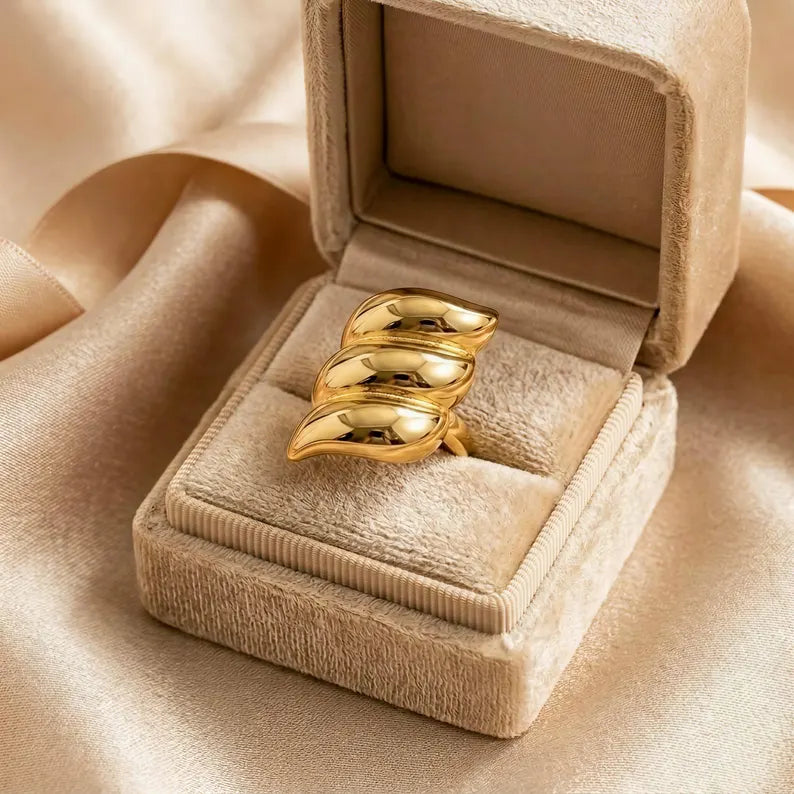 Chunky Gold Sculptural Statement Ring