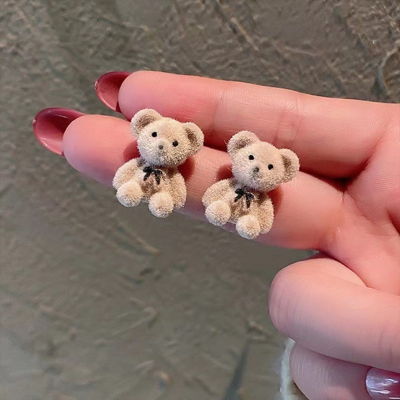 Brown Cute Bear - Earring