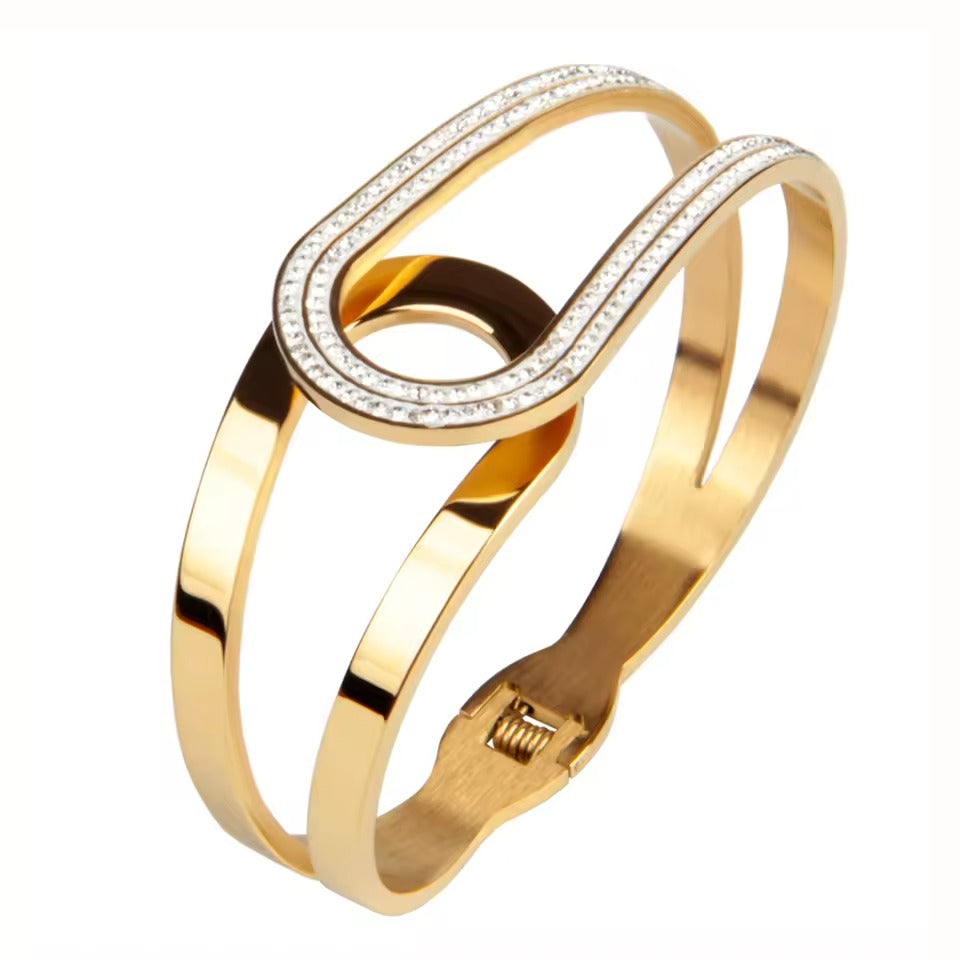 Exquisite 18K Gold Stainless Steel Bracelet