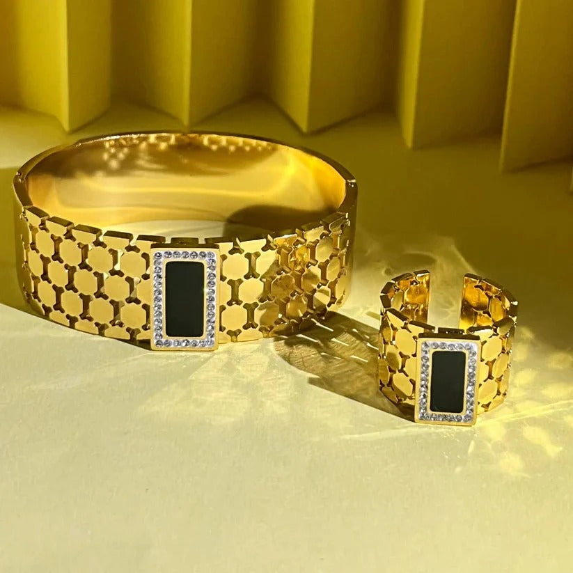 Hexagon Pattern (Bracelet + Ring)