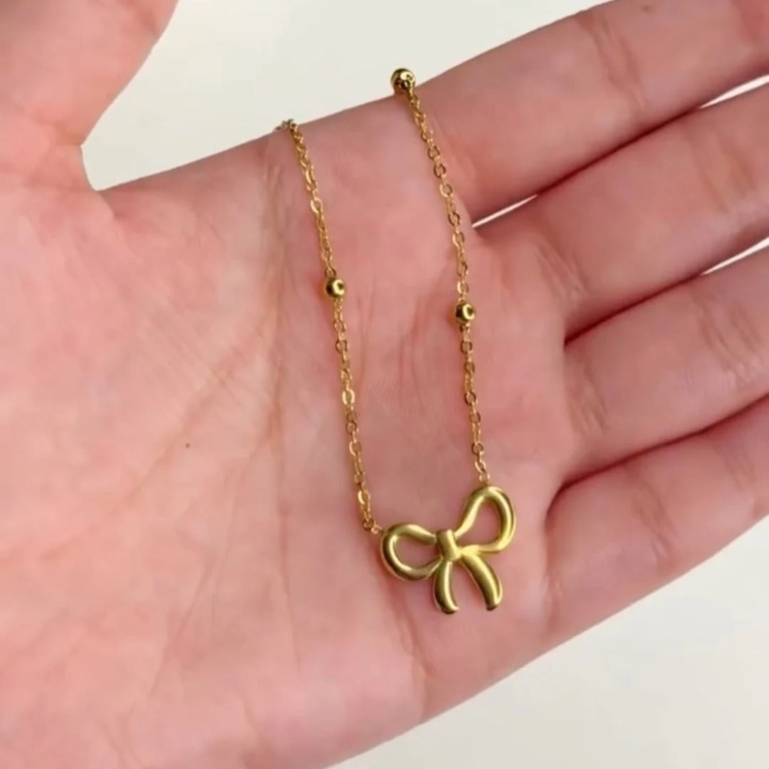 Bow Necklace - Stainless Steel