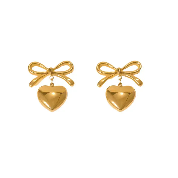 Amora Bow Earrings - Stainless Steel