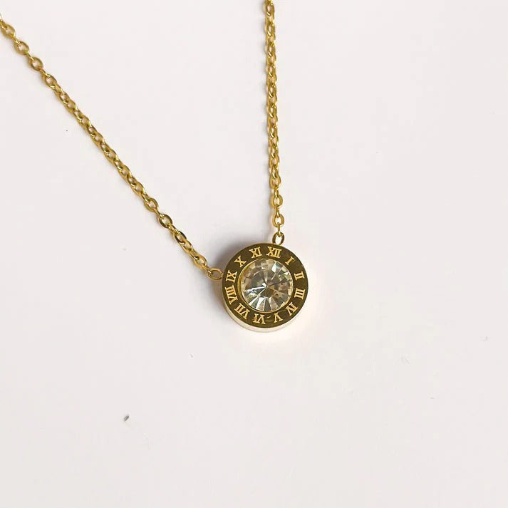 Roman Stone Necklace - Stainless Steel