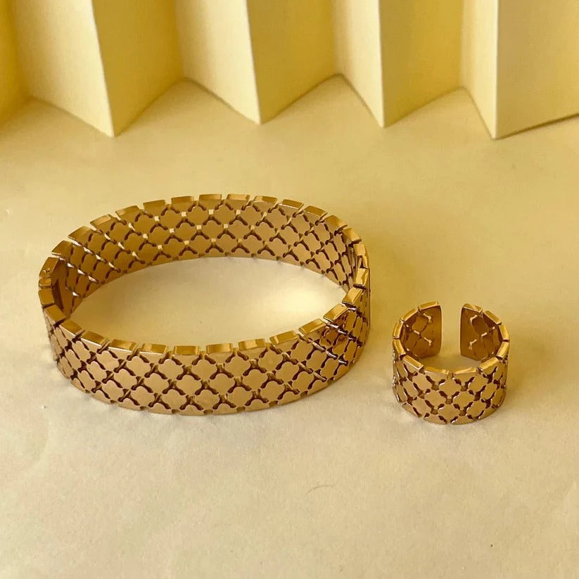Clover Pattern (Bracelet + Ring)