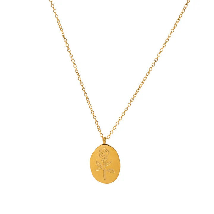 Rose Necklace - Stainless Steel