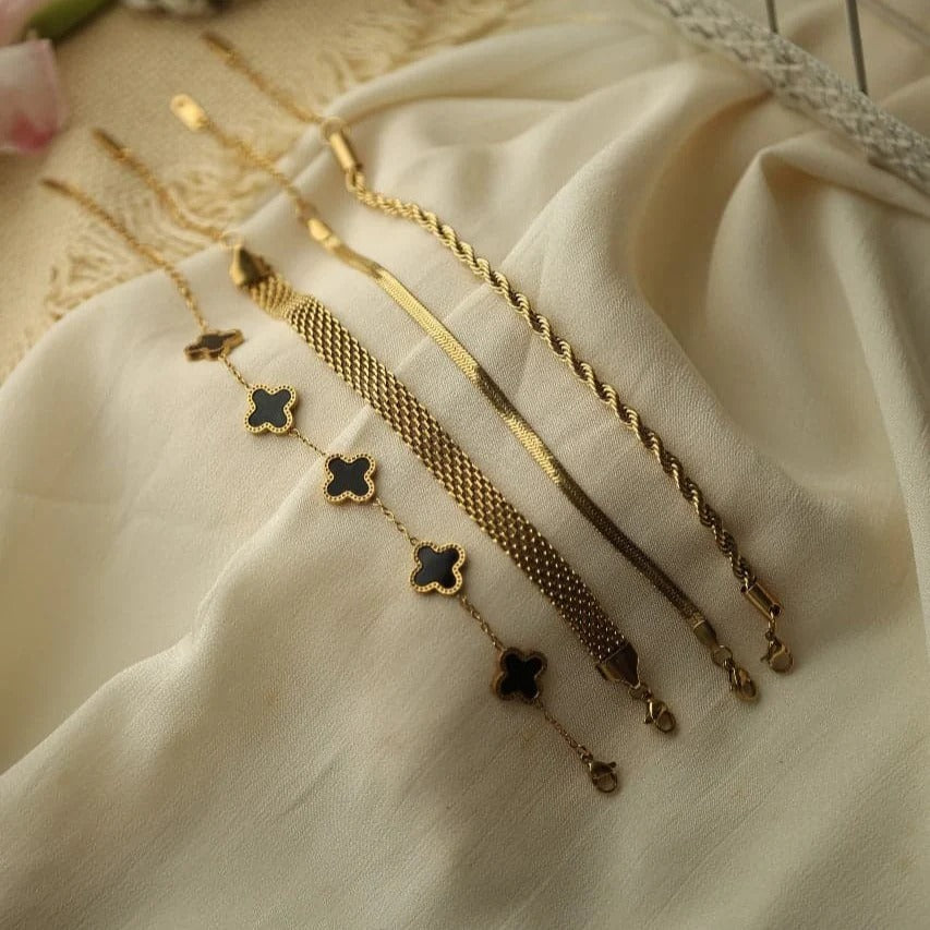 4 Bracelets (Clover + Rowena + Snake + Milas)