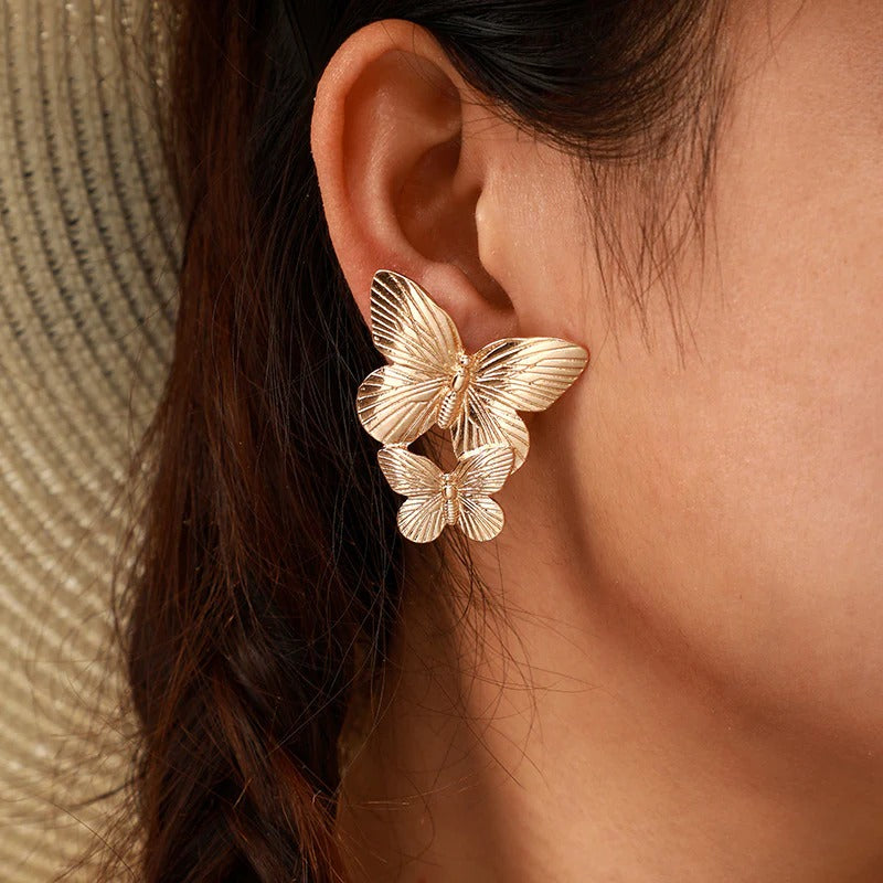 Butterfly Foiled Gold - Earring Style 1