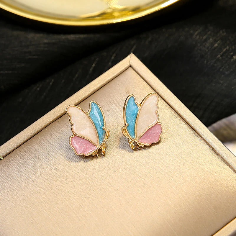 Colorful Butterfly Gold - Earring
