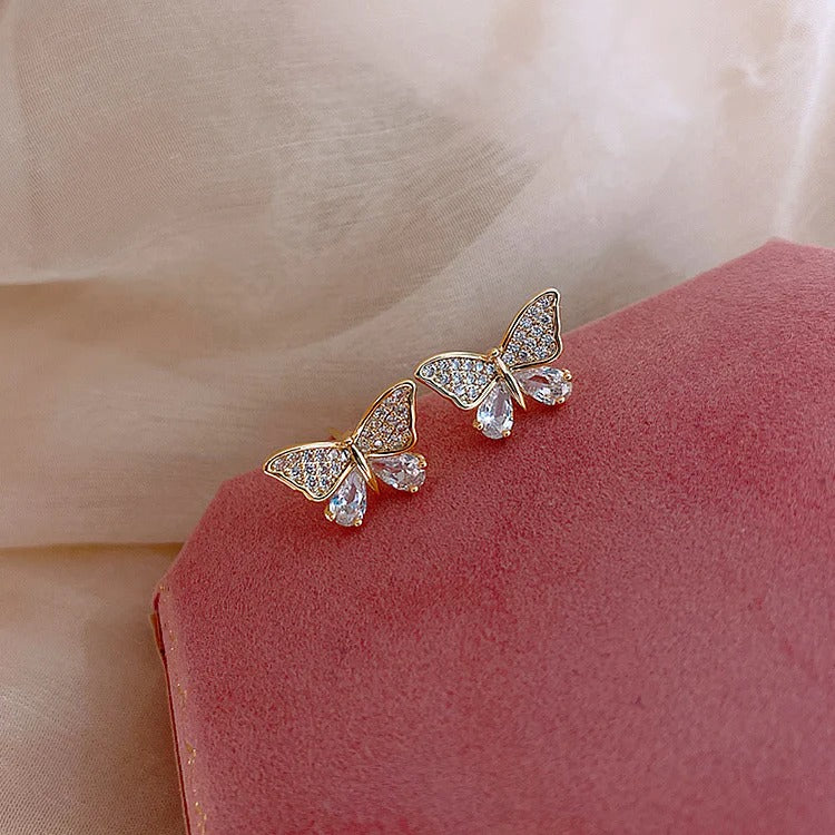 Diamond Butterfly Gold - Earring